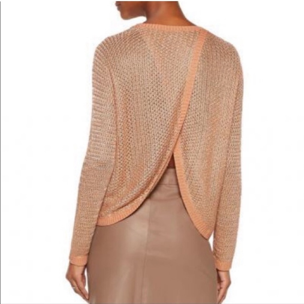 Mason by Michelle Mason Open Back Lurex Peach Sweater M